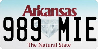 AR license plate 989MIE