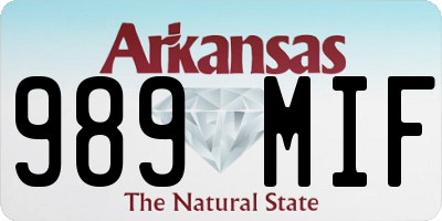 AR license plate 989MIF