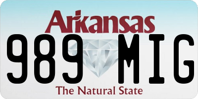 AR license plate 989MIG