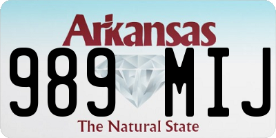 AR license plate 989MIJ