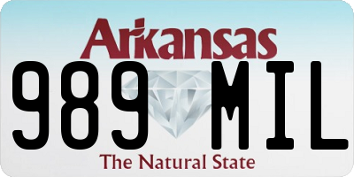 AR license plate 989MIL
