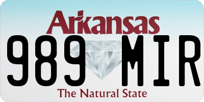 AR license plate 989MIR