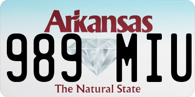 AR license plate 989MIU
