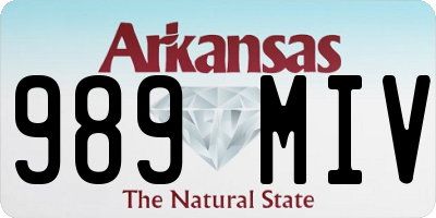AR license plate 989MIV