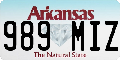 AR license plate 989MIZ