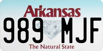 AR license plate 989MJF