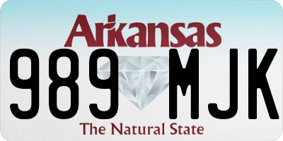 AR license plate 989MJK