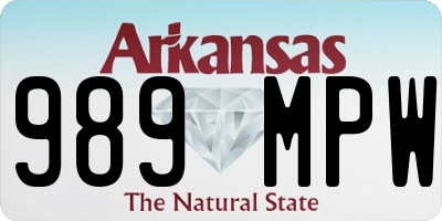 AR license plate 989MPW