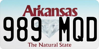 AR license plate 989MQD