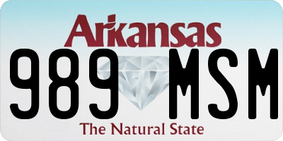 AR license plate 989MSM