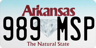 AR license plate 989MSP