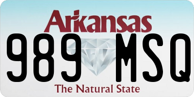 AR license plate 989MSQ