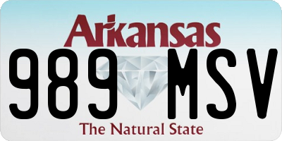 AR license plate 989MSV