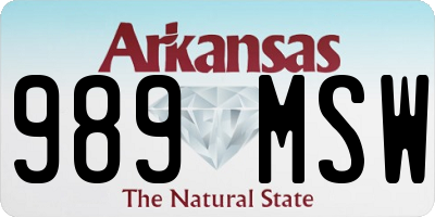 AR license plate 989MSW