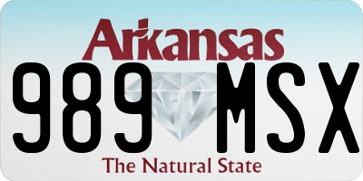 AR license plate 989MSX