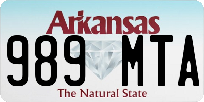 AR license plate 989MTA