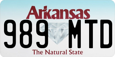 AR license plate 989MTD