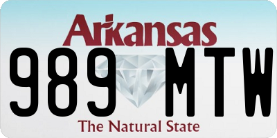 AR license plate 989MTW