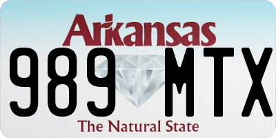 AR license plate 989MTX