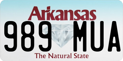 AR license plate 989MUA