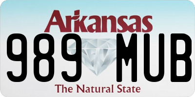 AR license plate 989MUB