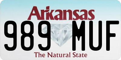AR license plate 989MUF