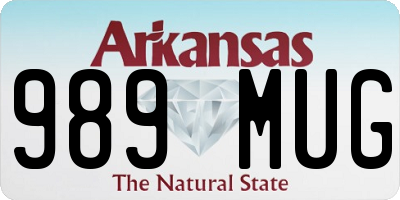 AR license plate 989MUG