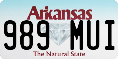 AR license plate 989MUI