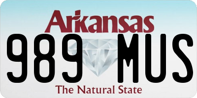 AR license plate 989MUS