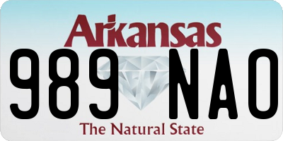 AR license plate 989NAO