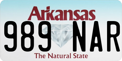 AR license plate 989NAR
