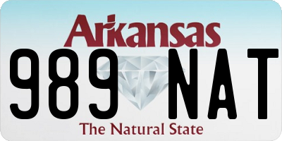 AR license plate 989NAT