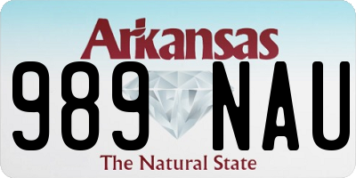 AR license plate 989NAU