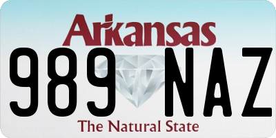 AR license plate 989NAZ
