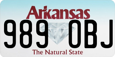 AR license plate 989OBJ