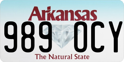 AR license plate 989OCY
