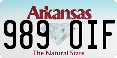 AR license plate 989OIF