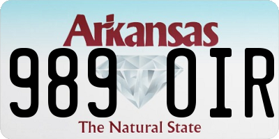 AR license plate 989OIR
