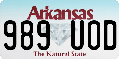 AR license plate 989UOD