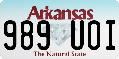 AR license plate 989UOI