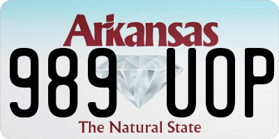 AR license plate 989UOP