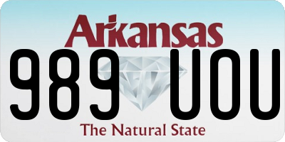 AR license plate 989UOU