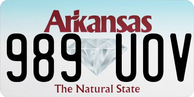 AR license plate 989UOV