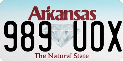 AR license plate 989UOX