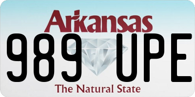 AR license plate 989UPE