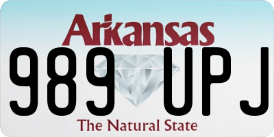 AR license plate 989UPJ