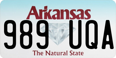 AR license plate 989UQA