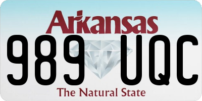 AR license plate 989UQC