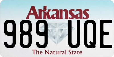 AR license plate 989UQE