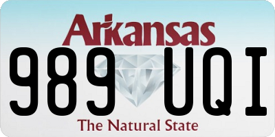 AR license plate 989UQI